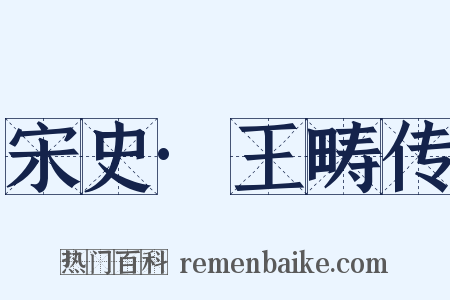 宋史·王畴传是什么意思的图片